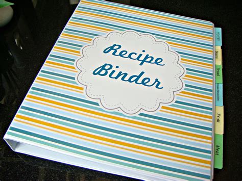 How do recipe binder dividers help in organizing recipes?